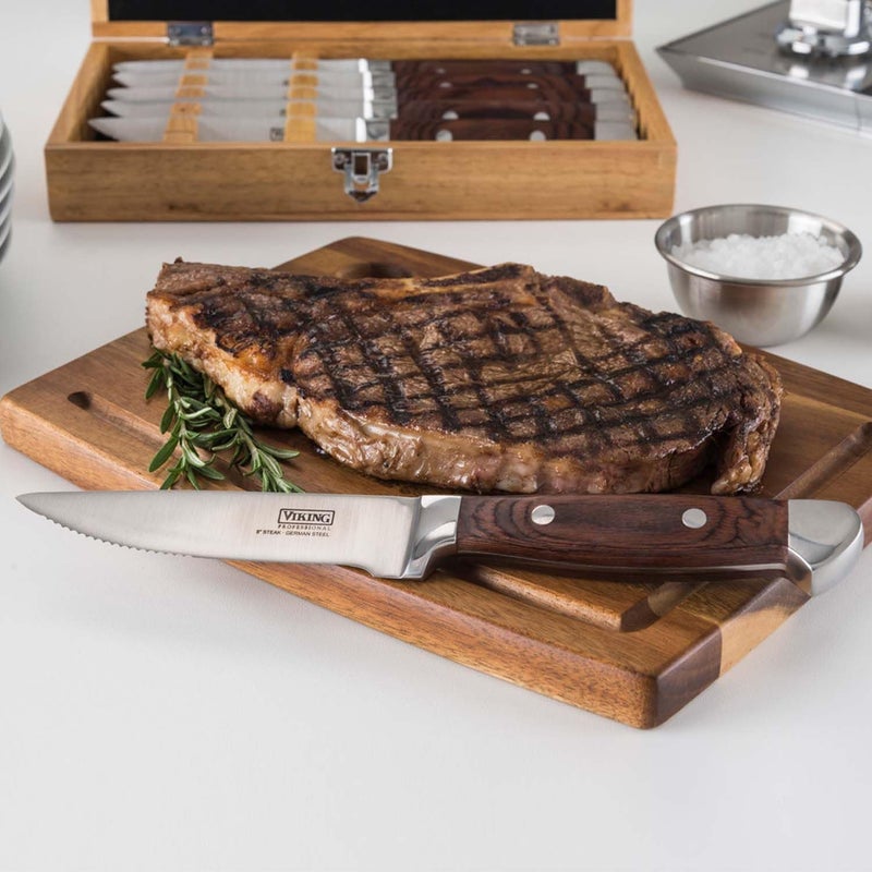 Viking 6-Piece Steak Knife Set With Box | Red - Image 2