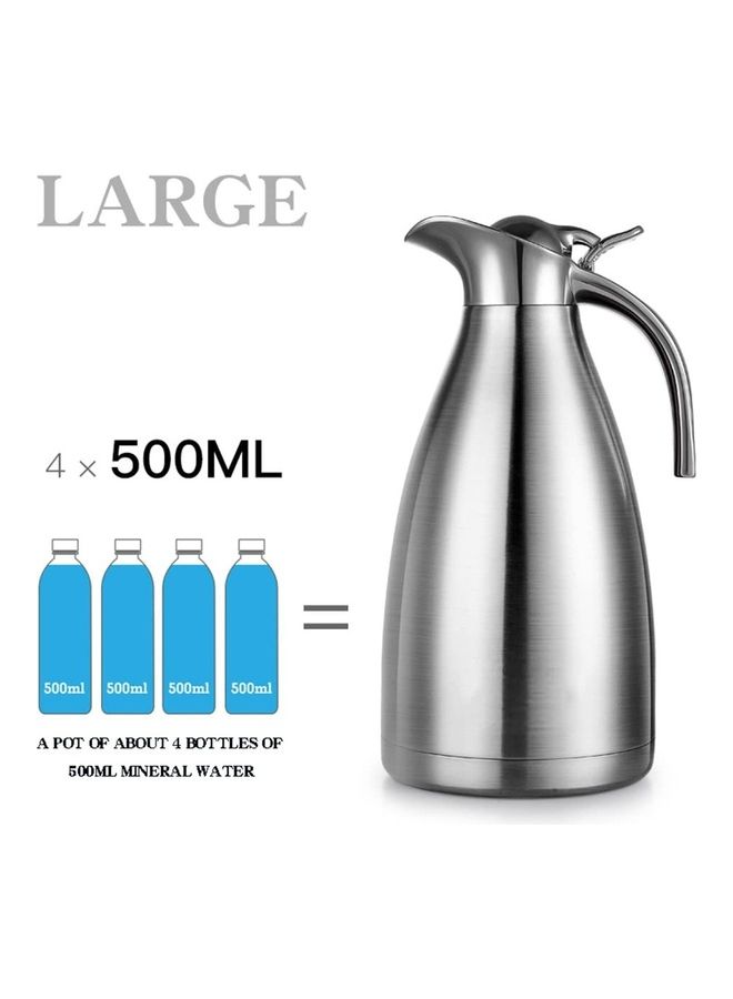 NIBEMINENT Thermal Coffee Jug With Lid Silver - Image 4
