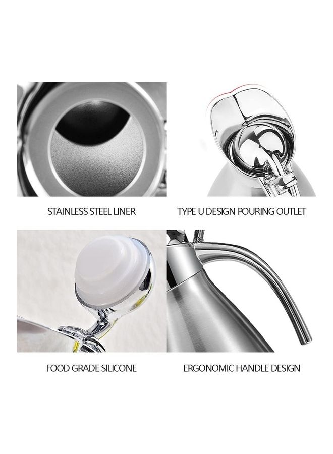 NIBEMINENT Thermal Coffee Jug With Lid Silver - Image 3