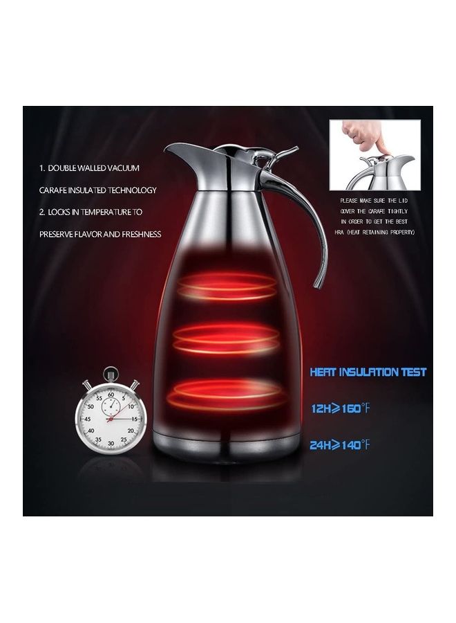 NIBEMINENT Thermal Coffee Jug With Lid Silver - Image 5