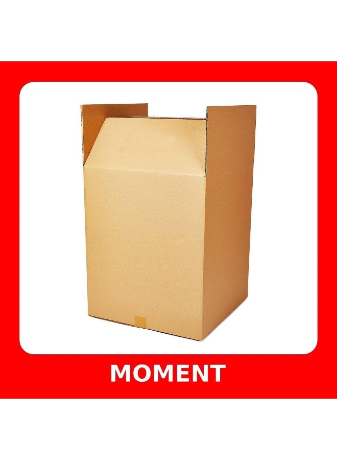 MOMENT [5 Pack] Small Double Wall 100% Recyclable Corrugated Cardboard Moving Boxes With 15 Kg Capacity, [41 X 33 X 33 Cm] Brown Carton For Packaging, Shipping And Storage, 5 Ply  - Image 3