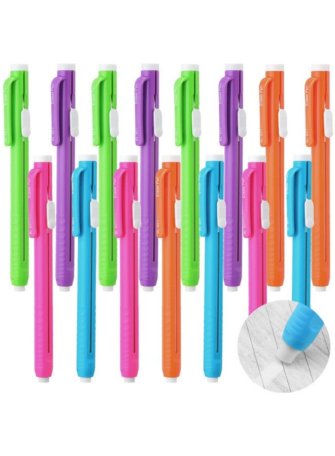 تيلينغ 15 قطعة ممحاة قلم رصاص قابلة للسحب ممحاة قلم ميكانيكية 5.31 × 0.39 بوصة أخضر أزرق برتقالي أرجواني وردي اللون بلاستيك مطاطي ممحاة جمالية للمدرسة والمكتب والرسم والكتابة والرسم - Image 1