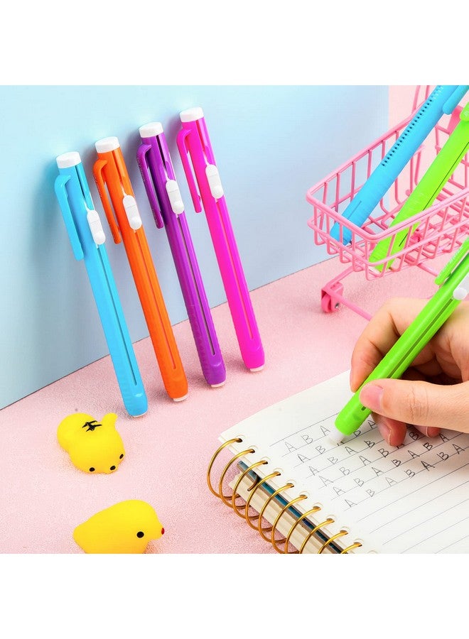 تيلينغ 15 قطعة ممحاة قلم رصاص قابلة للسحب ممحاة قلم ميكانيكية 5.31 × 0.39 بوصة أخضر أزرق برتقالي أرجواني وردي اللون بلاستيك مطاطي ممحاة جمالية للمدرسة والمكتب والرسم والكتابة والرسم - Image 5