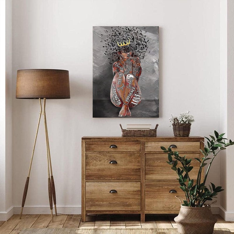 ASTRDECOR Inspirational Black Girl Music Canvas Art - Image 3