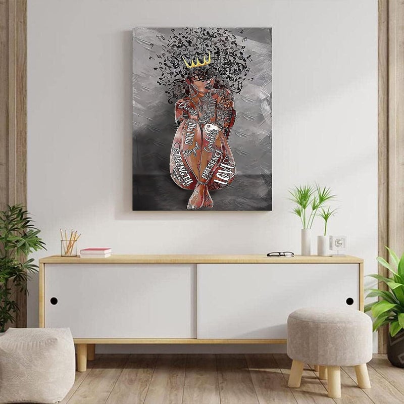 ASTRDECOR Inspirational Black Girl Music Canvas Art - Image 4