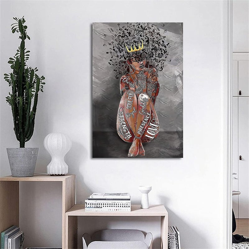 ASTRDECOR Inspirational Black Girl Music Canvas Art - Image 2