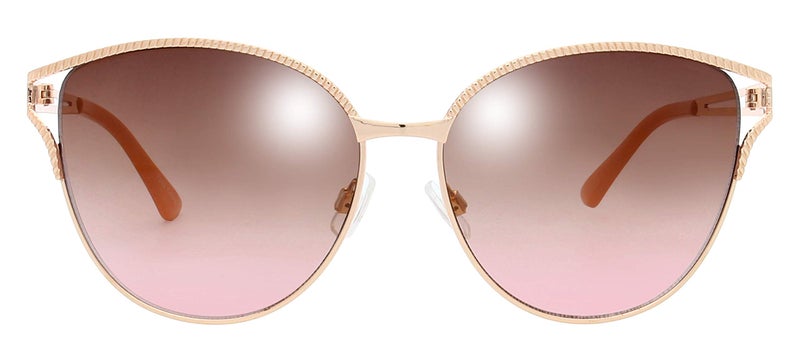 The Fresh Classic Crystal Elegant Women Beauty Design Sunglasses Gift Box (L132-Gold, Brown/Pink) - Image 1