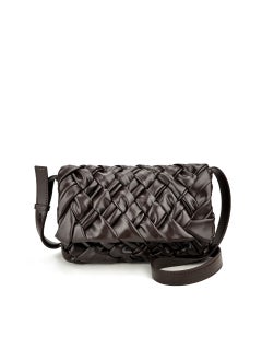 Generic 2024 New Fashionable Trendy BV Oil Wax Silk Scarf Pleated Handicraft Woven Crossbody Single Shoulder Bag Motorcycle Equipment Ac brown 