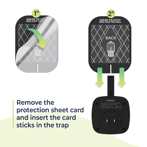 VEYOFLY Fly Trap Indoor Refill, Fruit Fly Traps for Indoors, Gnat Traps for House Indoor,Fly Catcher, Fly Trap,Plug in Catch for Fruit Flies,Moths,Gnats,Mosquito Trap (Pack of 5 Refills-Black) - Image 3
