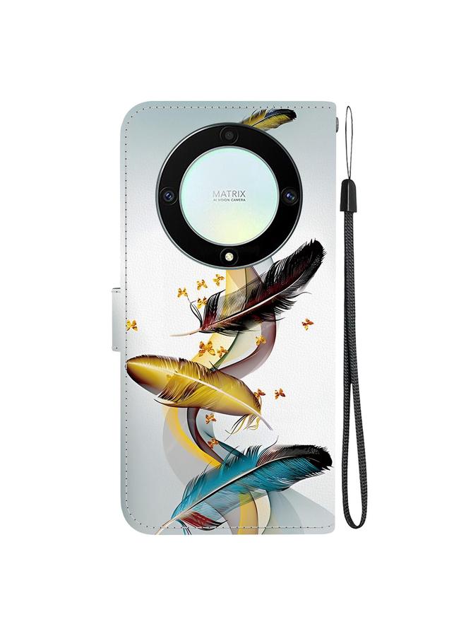 جرين تايجر جراب هاتف Honor X9a من الجلد برسومات ملونة وملمس كريستالي - Image 3