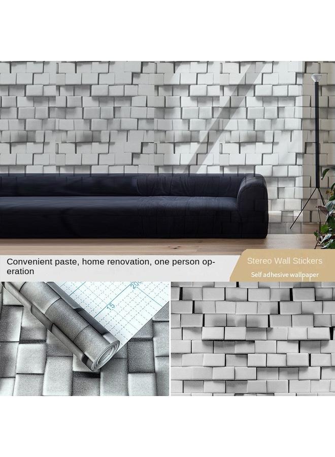 Bluejw Wholesale Waterproof Wallpaper Self-sticking Retro Self-adhesive Wallpaper Restaurant Three-dimensional Brick Background Chinese Wallpaper Wallpape - Image 1