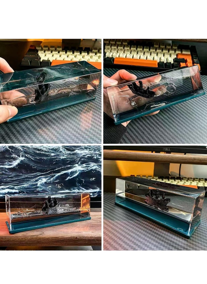 ProOne ProOne Cruise Ship Fluid Drift Bottle, Unsinkable Boat in a Box, Titanic Cruise Ship Model Liquid Wave Cruise Ship Decoration, Cruise Ship That No Longer Sinks Toy  - Image 5