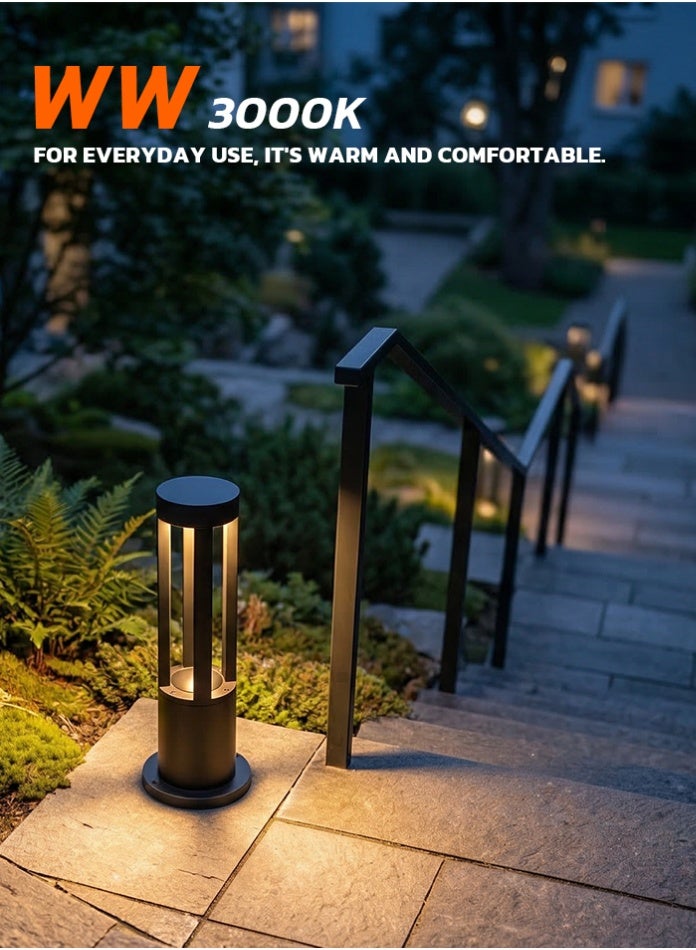 في ماكس مصباح LED دائري الشكل بارتفاع 30 سم - عمود حديقة عصري من الألومنيوم بقوة 12 واط (IP65، AC220-240V) - Image 2