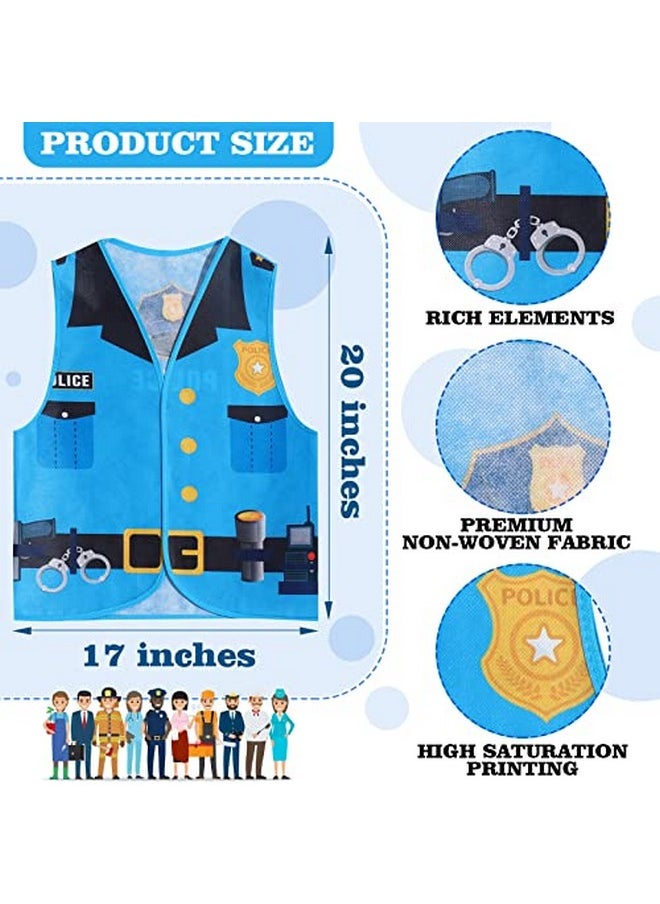 Haysandy - 20 Pcs Kids Community Helper Dress Up Vest Career Costumes Role Play Career Cosplay Clothes Pretend And Play Costume For Kids Dress Up Doctor Police Fireman Car Racer Cowboy Farmers Worker Pirate - Image 1