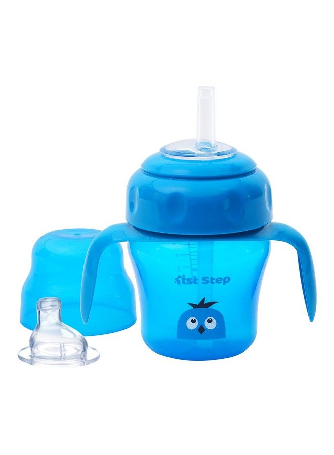 1st Step 150Ml Birdie Bpa Free Non Spill Interchangeable Sipper;Sippy Cup With Soft Silicone Spout And Straw (Blue) - Image 1