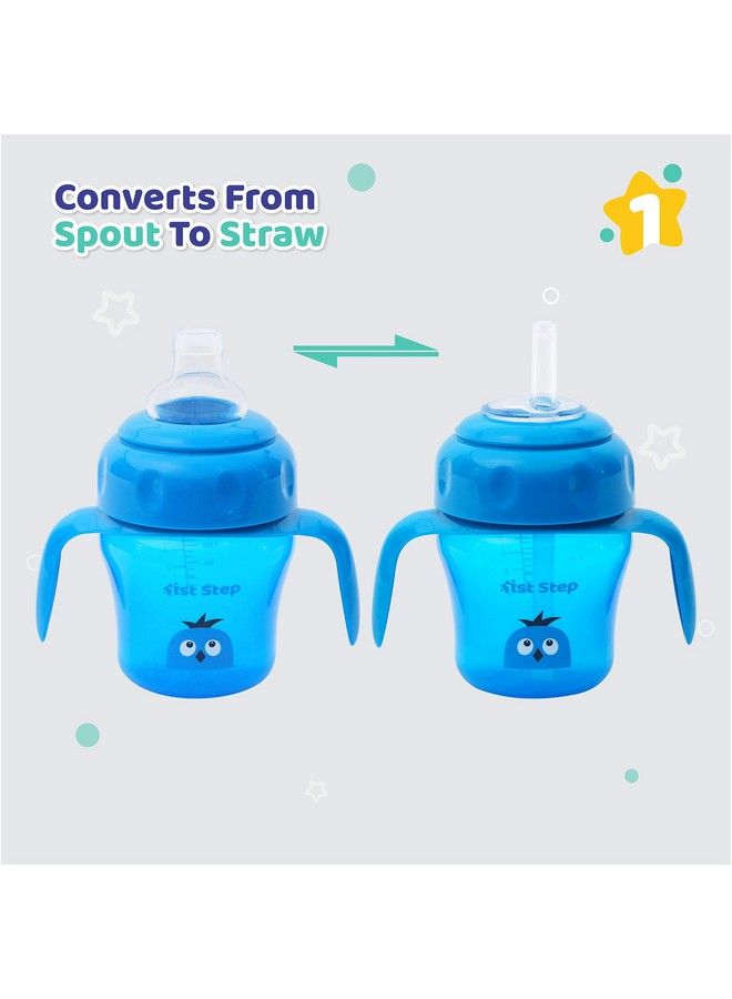 1st Step 150Ml Birdie Bpa Free Non Spill Interchangeable Sipper;Sippy Cup With Soft Silicone Spout And Straw (Blue) - Image 3