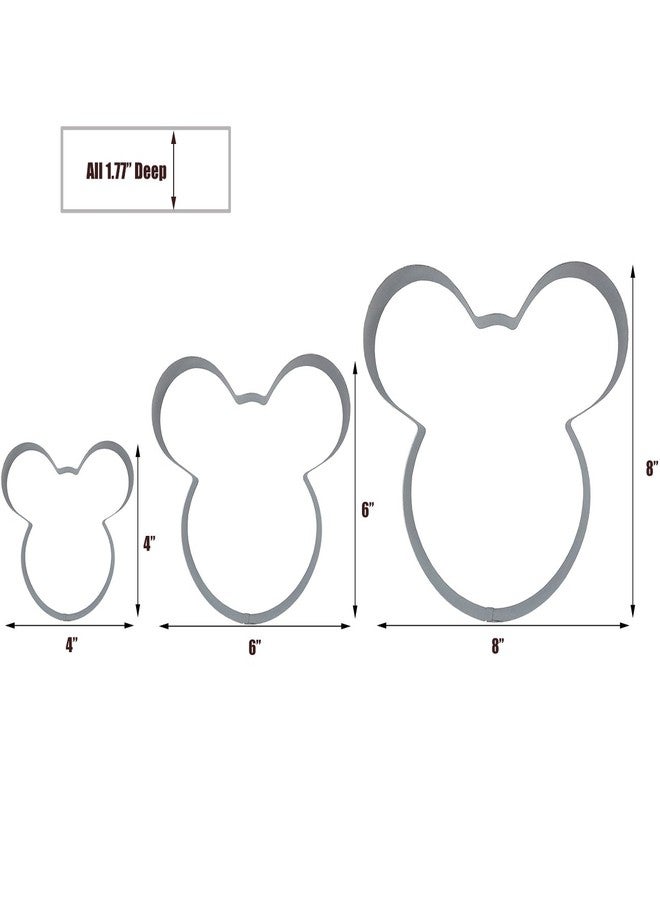 Funwhale 3 Tier Mouse Multilayer Anniversary Birthday Cake Baking Pans, Stainless Steel 3 Sizes Rings Mouse Molding Mousse Cake Rings - Image 2