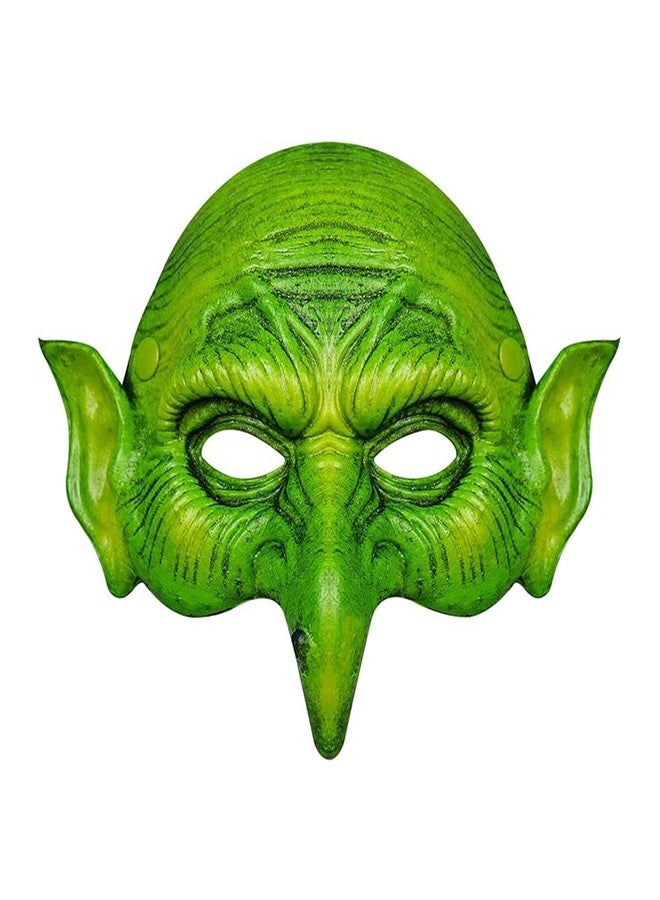 Soochat Witch Mask Scary Green Old Hag Mask Half Face Wizard Props for Halloween Horror Cosplay Party Costume Props - Image 1