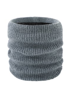 Generic Winter Thickened Fleece-lined Chenille Neck Warmer Single-circle Pullover High Collar Warm Wool Scarf For Men Women Light gray  - Image 1