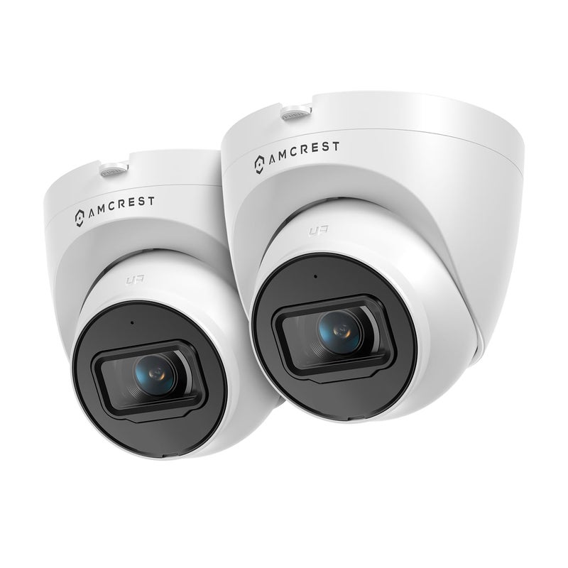 AMCREST كاميرا أمكريست 2-Pack 5MP UltraHD الخارجية مع ميكروفون/صوت، 5 ميغابكسل، رؤية ليلية حتى 98 قدم، زاوية رؤية 132°، مقاومة للعوامل الجوية IP67، تسجيل MicroSD (256GB)، 2PACK-IP5M-T1179EW-AI-V3 أبيض - Image 1