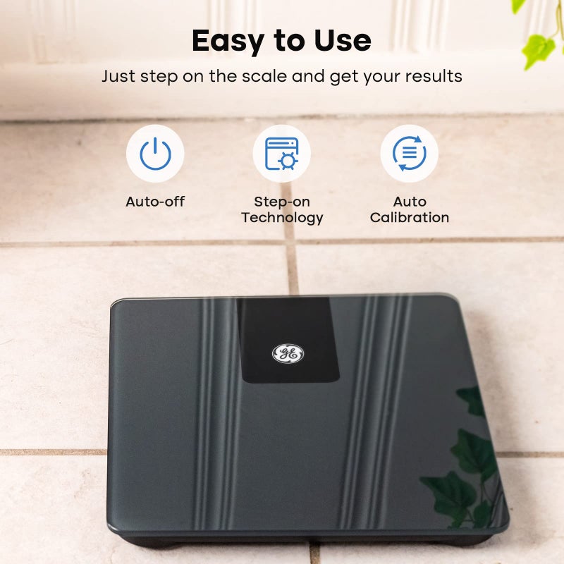 GE Bathroom Scale Body Weight: Digital BMI Weight Balance Scales FSA HSA Eligible Heavy Duty Measuring Device for People Accurate Bluetooth Weighing Electronic Weigh Machine, Black - Image 4