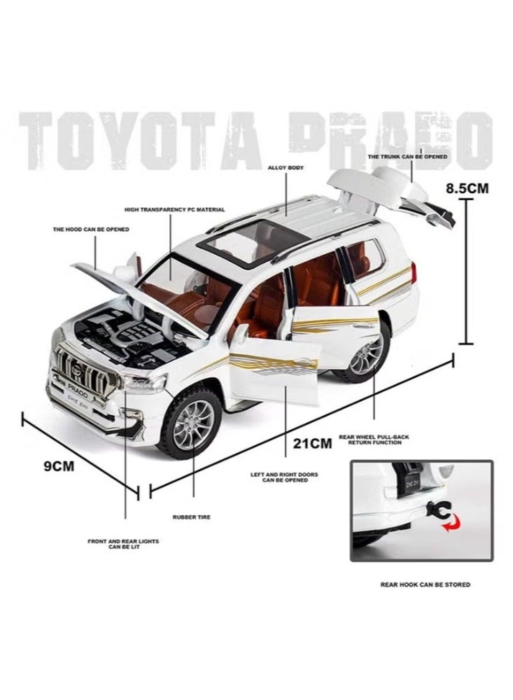 دريمزون لعبة دييكاست نموذج تويوتا لاند كروزر برادو SUV مع ضوء الصوت سيارة التراجع مجموعة تعليمية للأطفال هدية للأطفال - Image 2
