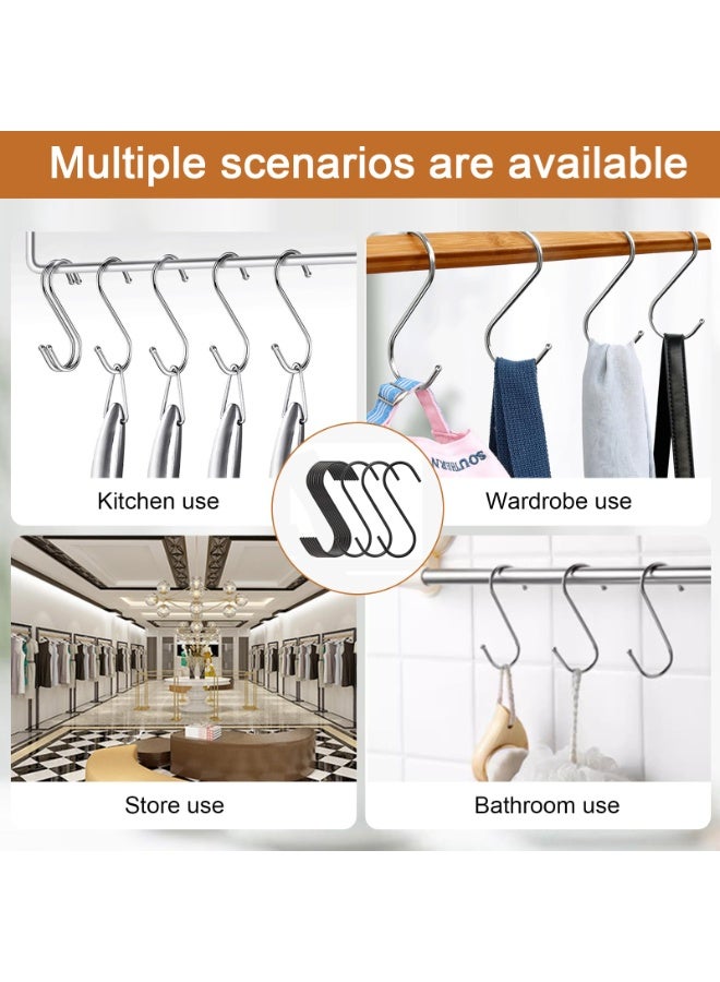 10 Pack Kitchen S Hooks for Hanging Pots, Pans, Utensils and More Space Saving Organizer for Kitchen Utensils and Clothes Plants  (Silver) - Image 2