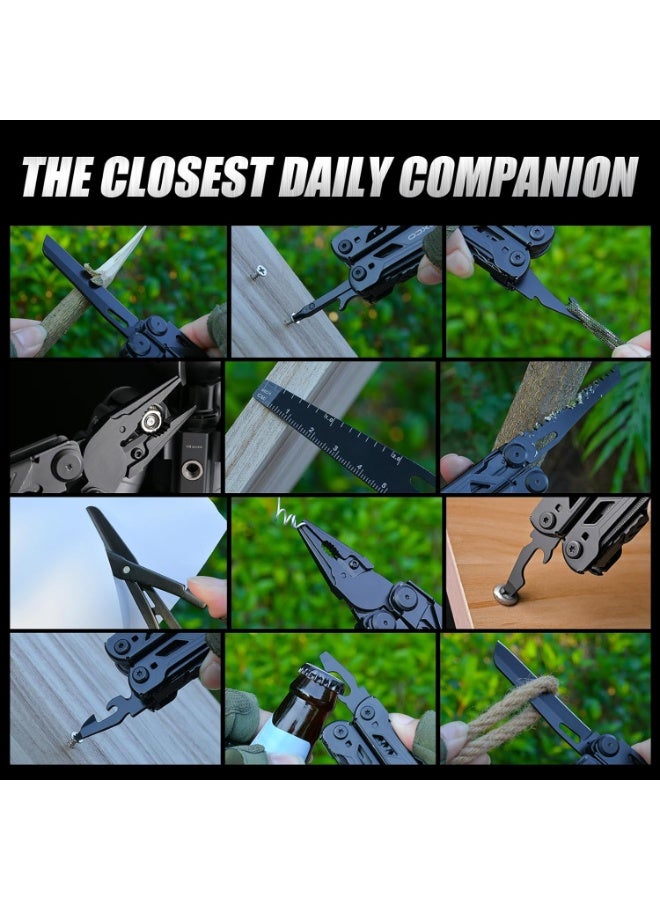 Soofam Multi-tool Pliers Tool,Gifts for Men, Survival and Camping tools,Stainless Steel with Nylon Sheath,Black - Image 4