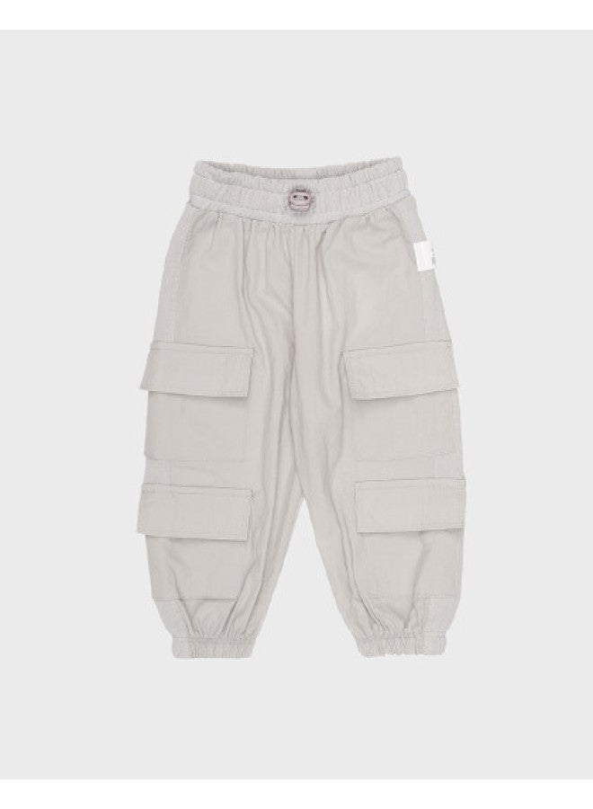 Zara Kids Solid Color Casual Cotton Cargo Pants Sporty Joggers Trousers - Image 1