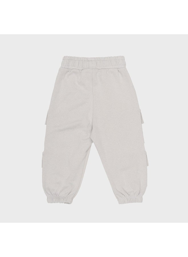 Zara Kids Solid Color Casual Cotton Cargo Pants Sporty Joggers Trousers - Image 3