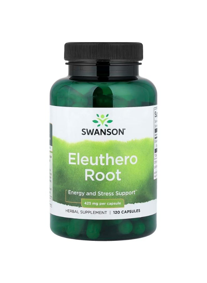 SWANSON Eleuthero Root, 120 Capsules (425 mg per Capsule) - Image 1