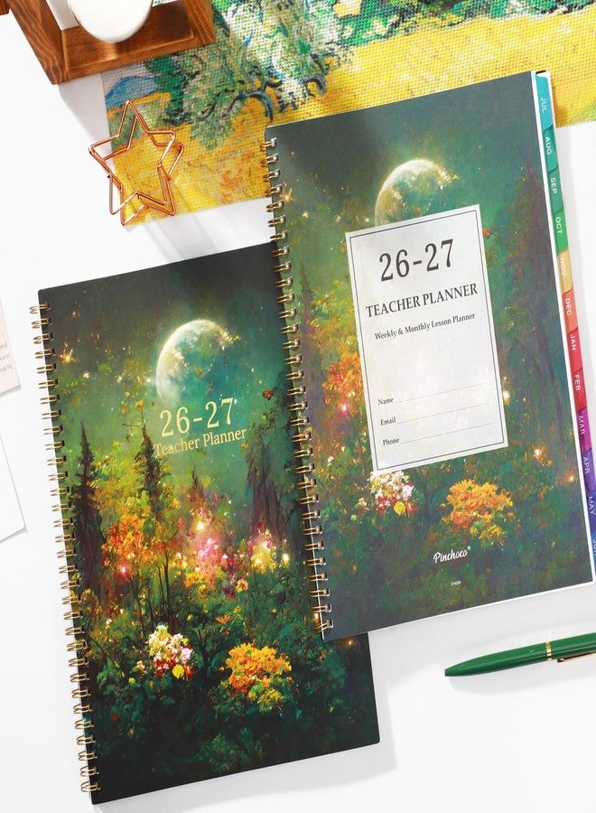 Pinchoco مخطط المعلم 2026-2027 - مخطط دروس المعلم 2026-2027، يوليو 2026 - يونيو 2027، 9 × 11 بوصة، مخططات أكاديمية أسبوعية وشهرية، دفتر تخطيط الدروس للمعلمين مع جيب، علامات تبويب - دريمنج مون - Image 2