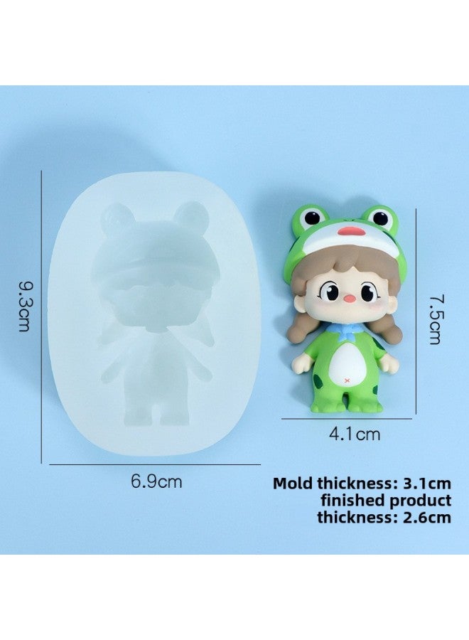 Korean-style Leather Rabbit Dinosaur Biscuit Lop Rabbit Bear Sofa Panda Aromatherapy Plaster Silicone Mold-Color:12 Full Body Frog - Image 1