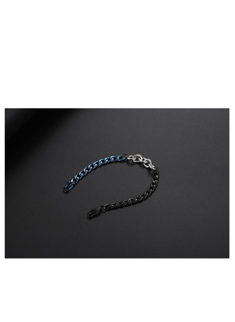 عام سوار جديد من الفولاذ التيتانيوم الفضي بلونين للرجال، أساور هيب هوب للرجال، إكسسوارات، أساور نسائية - Image 5