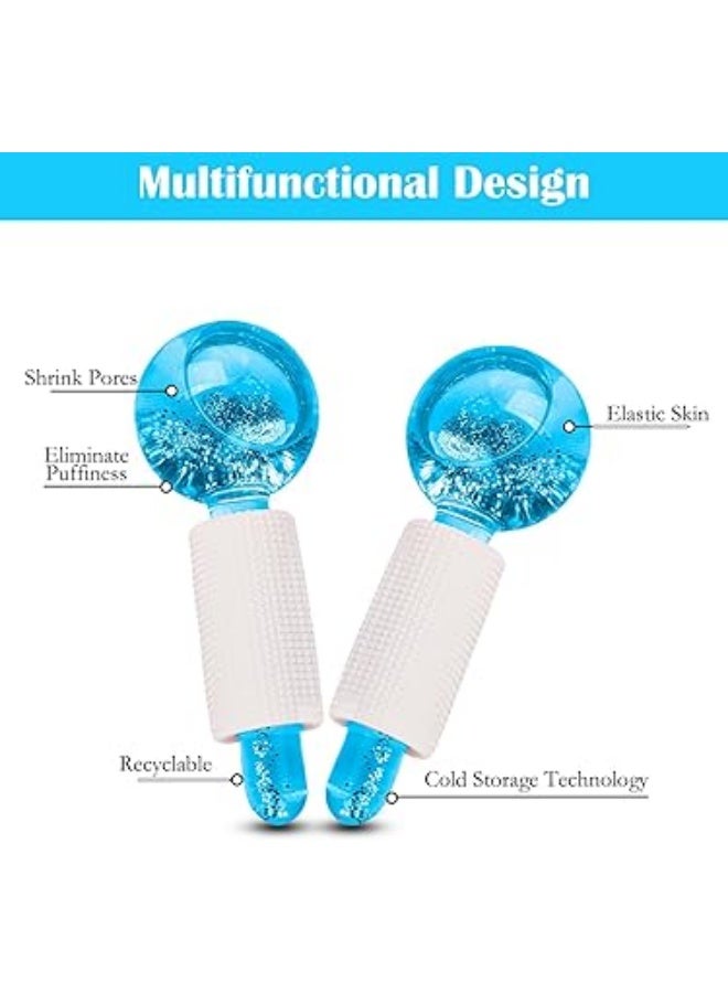 مدلك للوجه والعينين بالثلج، أدوات العناية بالبشرة مع مدلك للوجه 2 في 1 وعلبة سفر، عناية ذاتية للرجال والنساء - Image 4