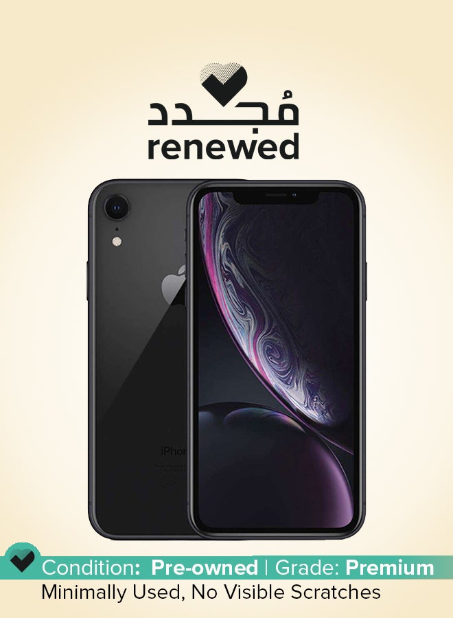 ابل  مجدد - آيفون XR 64GB أسود 4G مع فيس تايم - النسخة الدولية - Image 1