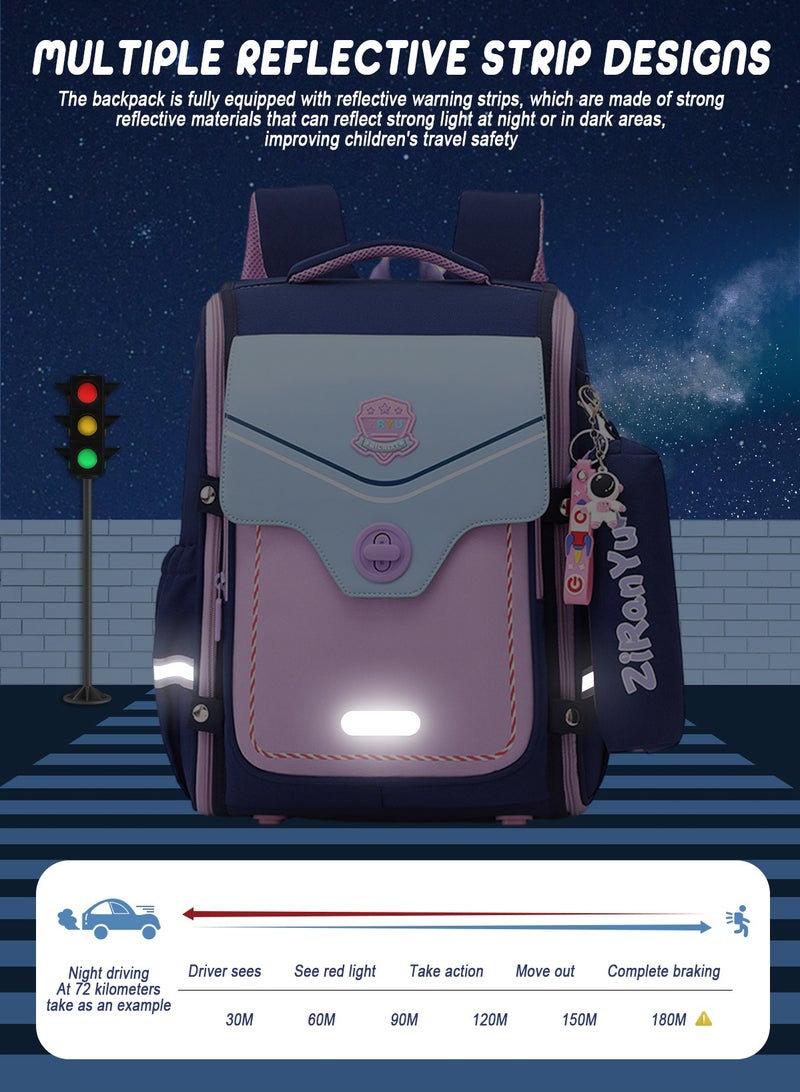 URbazaar Simple Modern Cute Primary Junior Backpack for School Boys Girls Elementary Kids School Backpack,England British Stye School Backpack Lightweight Travel Backpack - Image 4