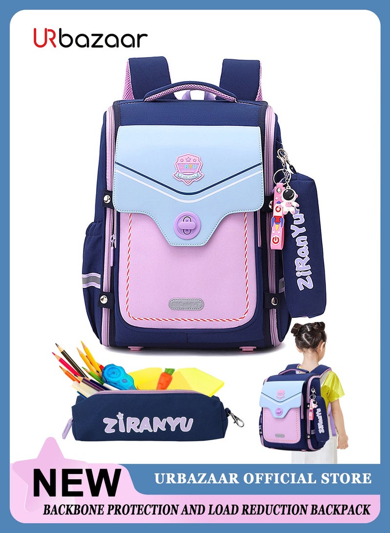 URbazaar Simple Modern Cute Primary Junior Backpack for School Boys Girls Elementary Kids School Backpack,England British Stye School Backpack Lightweight Travel Backpack - Image 1