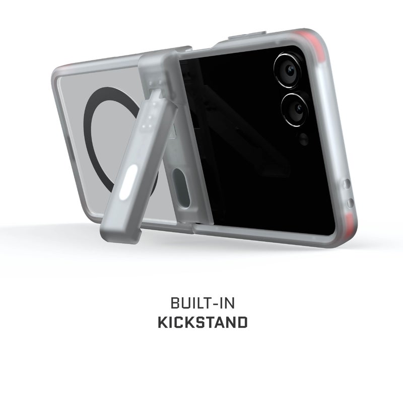 Ghostek Covert Clear Galaxy Z Flip 7 Case with Built-in Kickstand, MagSafe and Full Hinge Protection Designed for 2025 Samsung Galaxy Flip7 (6.9") (Clear) - Image 2