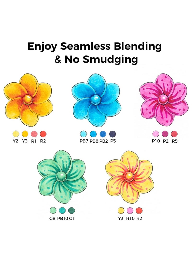 Ohuhu Alcohol Markers Brush Tip - AP Certificated Double Tipped Art Marker Set for Artist Adults Coloring Illustration- 72 Colors - Refillable - Chisel and Brush Dual Tips - Honolulu of Ohuhu Markers - Image 3