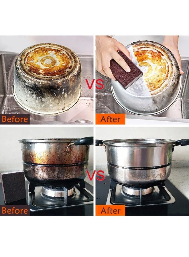 AKSONZ Kitchen Cleaning Sponge Brush - Heavy Duty Melamine Descaling Scrubber for Pots, Pans, and Knives - Strong Decontamination & Rust Removal Handle Brush - Image 5