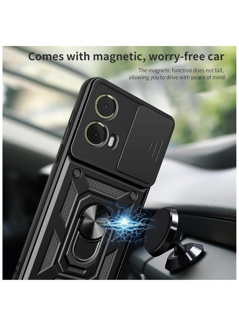 جراب moto g85 كام شيلد مقاوم للصدمات والخدوش حماية كاملة بتصميم جذاب مع غطاء للكاميرا وحلقة معدنية متعددة الوظائف لهاتف موتورولا جي 85 (motorola g85 cover) - Image 2