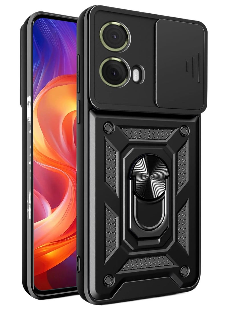 جراب moto g85 كام شيلد مقاوم للصدمات والخدوش حماية كاملة بتصميم جذاب مع غطاء للكاميرا وحلقة معدنية متعددة الوظائف لهاتف موتورولا جي 85 (motorola g85 cover) - Image 1