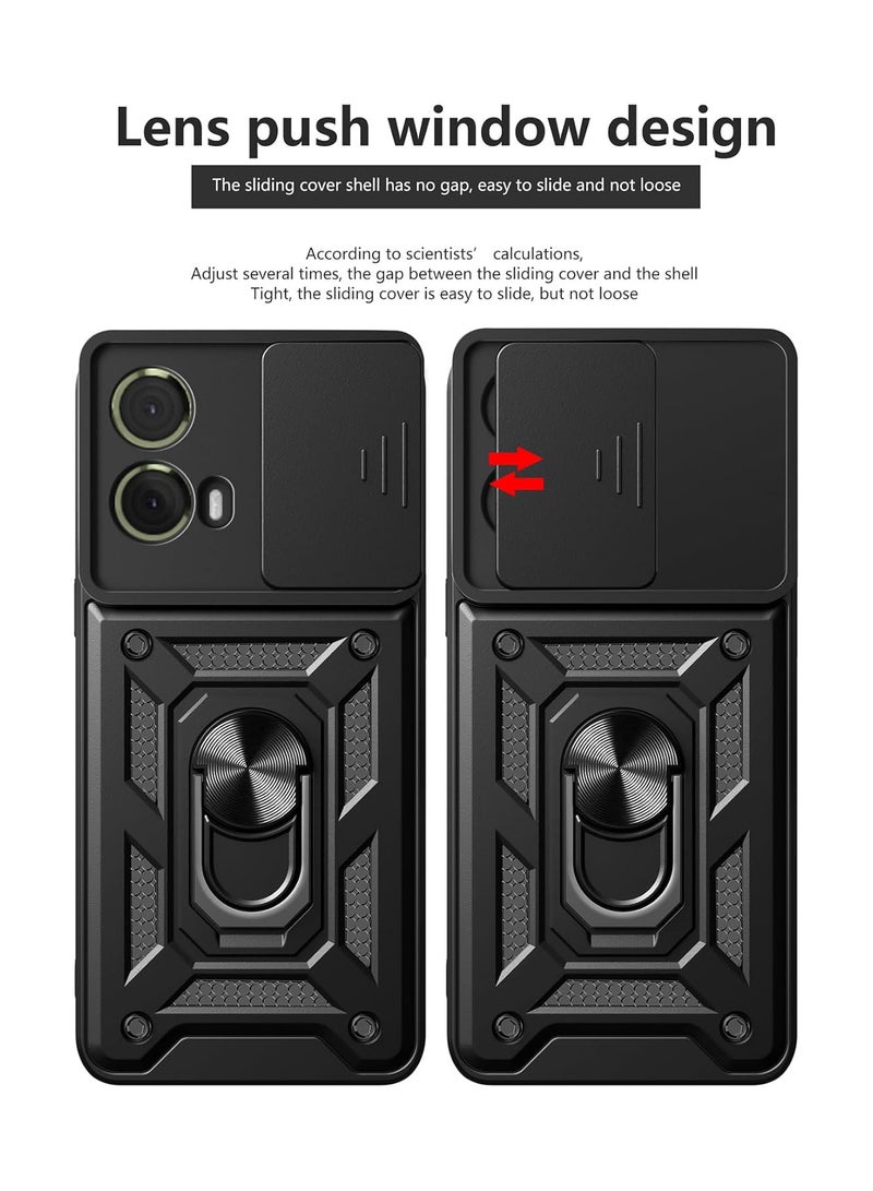 جراب moto g85 كام شيلد مقاوم للصدمات والخدوش حماية كاملة بتصميم جذاب مع غطاء للكاميرا وحلقة معدنية متعددة الوظائف لهاتف موتورولا جي 85 (motorola g85 cover) - Image 3