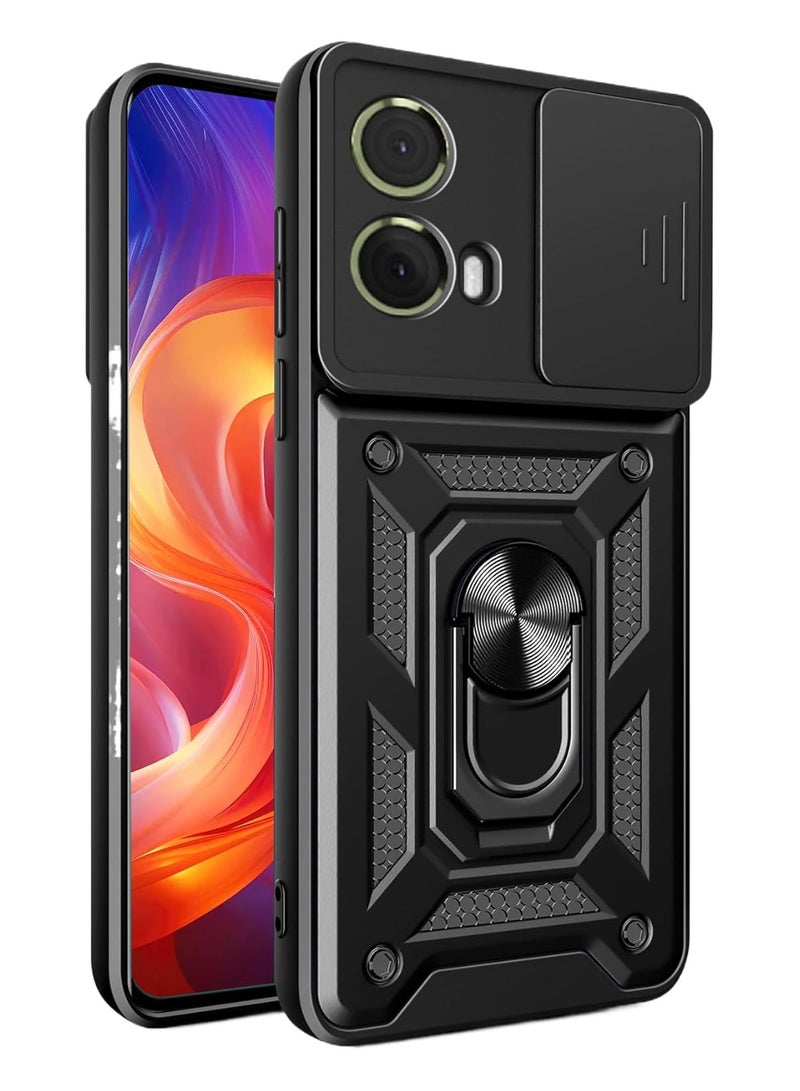 جراب moto g85 كام شيلد مقاوم للصدمات والخدوش حماية كاملة بتصميم جذاب مع غطاء للكاميرا وحلقة معدنية متعددة الوظائف لهاتف موتورولا جي 85 (motorola g85 cover) - Image 4