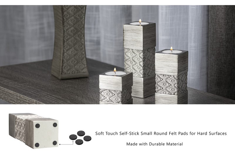 Creative Scents Dublin Silver Tealight Candle Holder Set of 3 - Centerpiece for Living Room and Dining Room Table Decor, Coffee Table Decor, Ideal for Fireplace, Entrance or Bathroom - Image 5