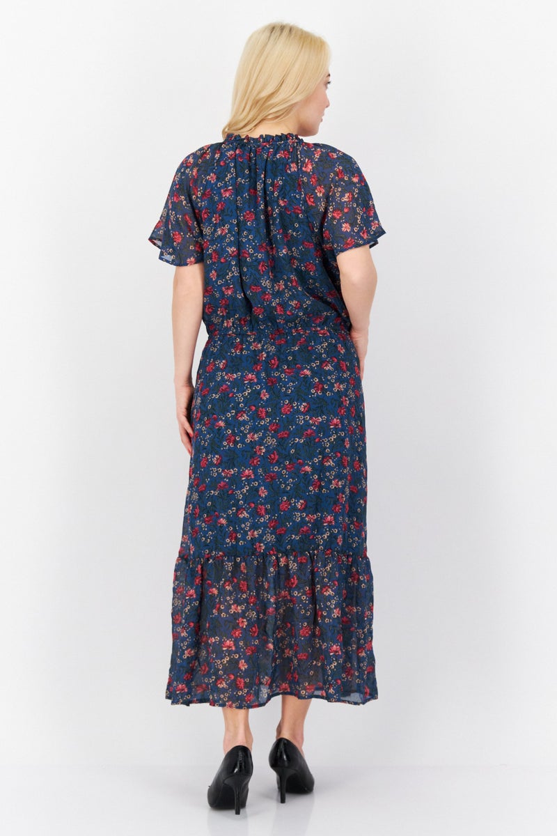 INC Women Floral Print Midi Dress, Blue Combo - Image 4