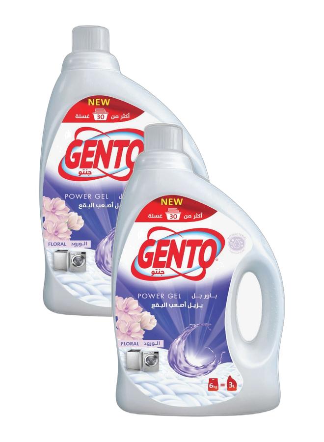 GENTO Liquid Laundry Detergent Power Gel Floral 3L, Pack of 2 - Image 1
