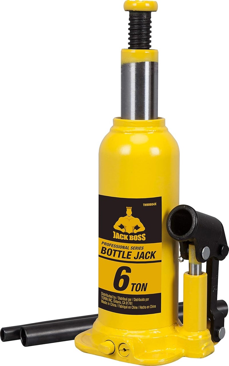 TORIN 6 Ton (12,000 LBs) Hydraulic Welded Bottle Jack,portable Jack with pump handle for cas,yellow,TH90604X - Image 1
