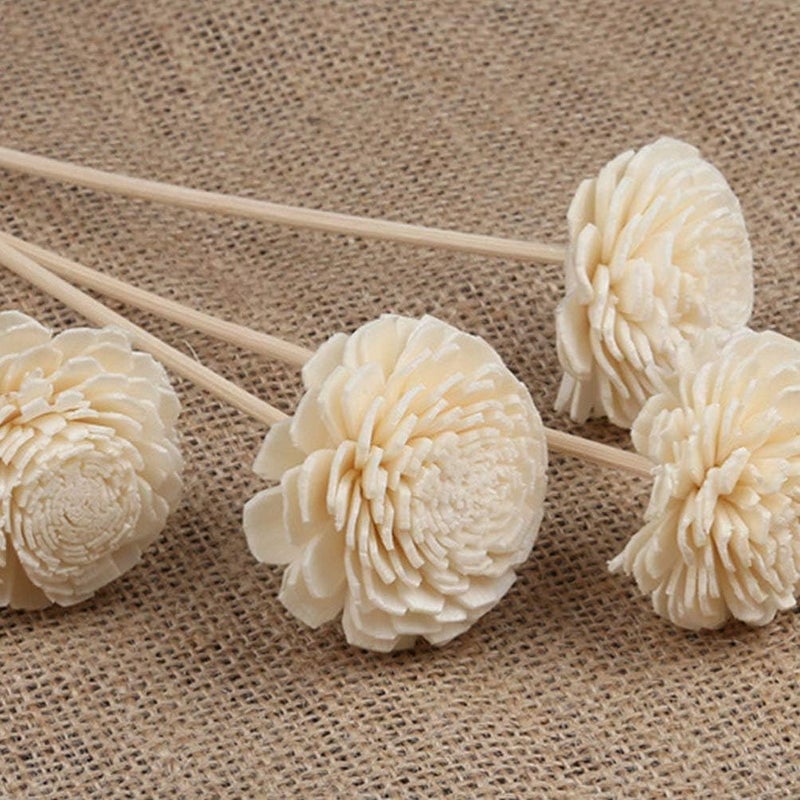 klarako Flower Aroma Diffuser Sticks Reed Diffuser Sticks Wood Rattan Reed Sticks Essential Oil Aroma Diffuser Sticks for Diffuser Glass Bottles 5pcs (Pattern 3) Diffuser Sticks Refill - Image 3